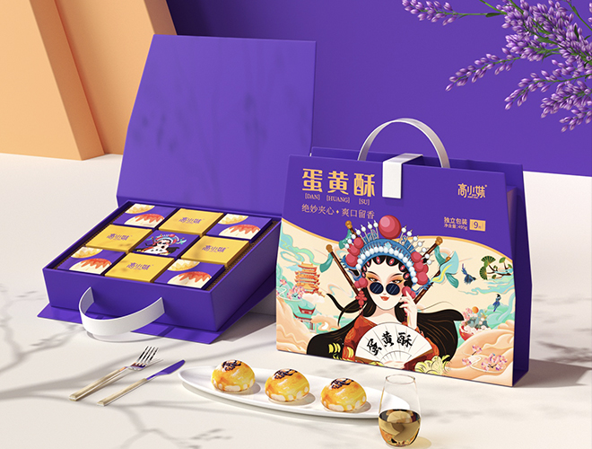 高小妹国潮蛋黄酥礼盒包装