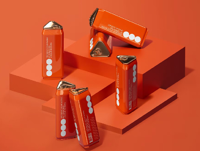 三角罐饮品包装样机