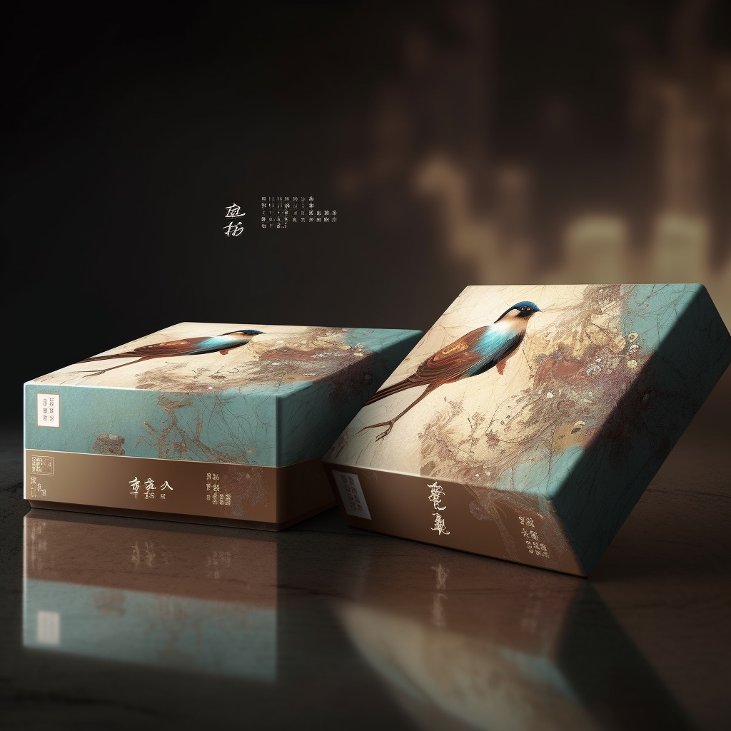 two boxes with a picture of birds on them a digital rendering by 3.jpeg